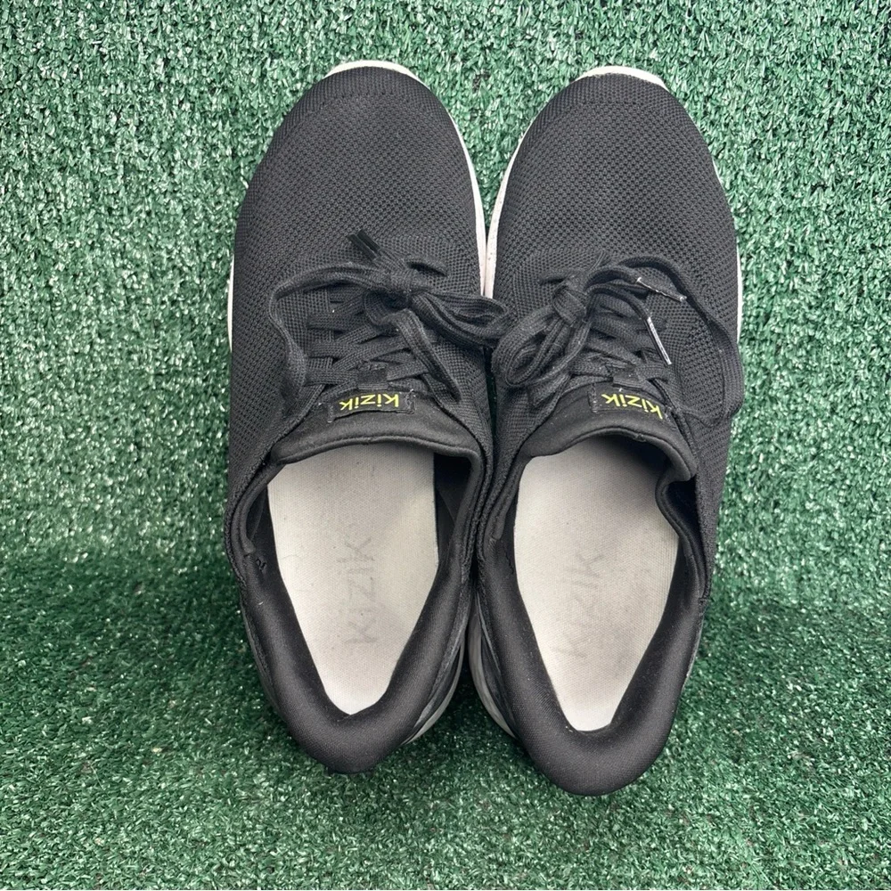 KIZIK Athens Shoes WIDE Men 9.5 / Women 11 Slip On Hands Free Black Mesh Sneaker